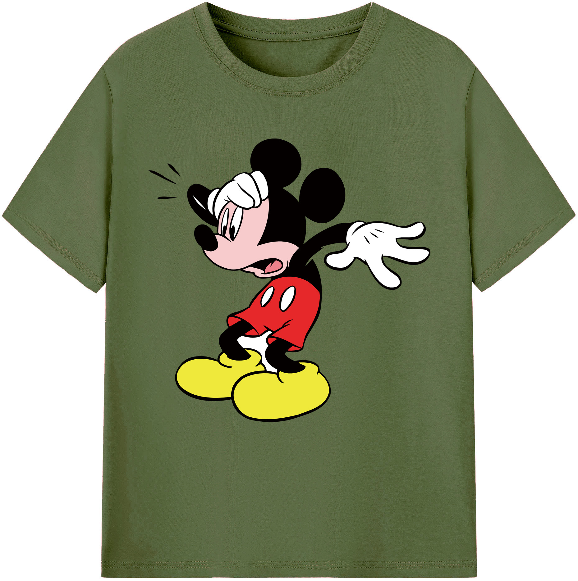 （画像用） ミッキーマウス Mickey Mouse 綿100％半袖Tシャツ（フロントプリント）